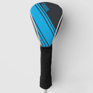 Solid Grey and Blue Customisable Golf Head Cover