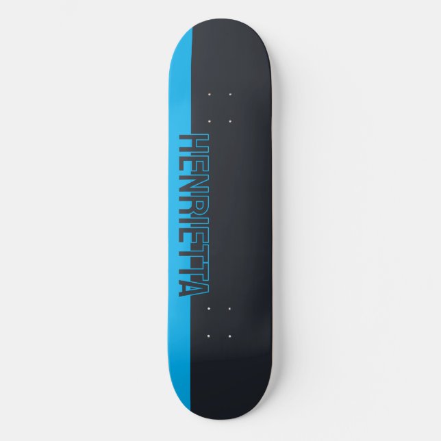 Solid Grey and Blue Customisable Skateboard (Front)