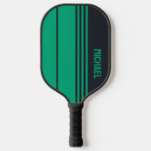 Solid Grey and Green Customisable Pickleball Paddle