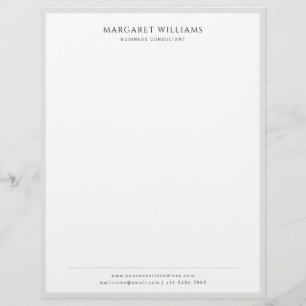 Solid Grey Border Business Professional Office Custom Letterhead