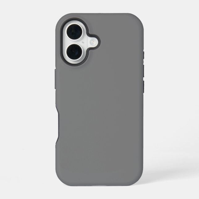 Solid Grey Colour iPhone 16 Case (Back)
