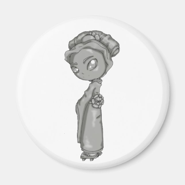 Solid Grey Geisha Magnet (Front)