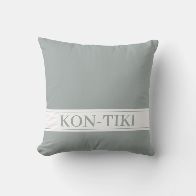 Solid Grey Green Exterior. Custom Outdoor Pillow (Front)