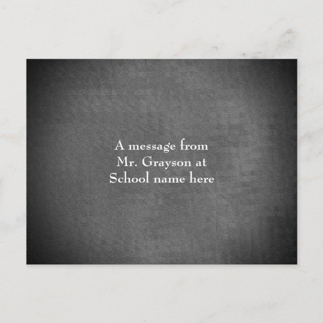 Solid Grey Message From Teacher Postcard (Front)