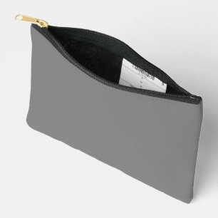 Solid Grey Print Cut Sew Small Accessory Pouch