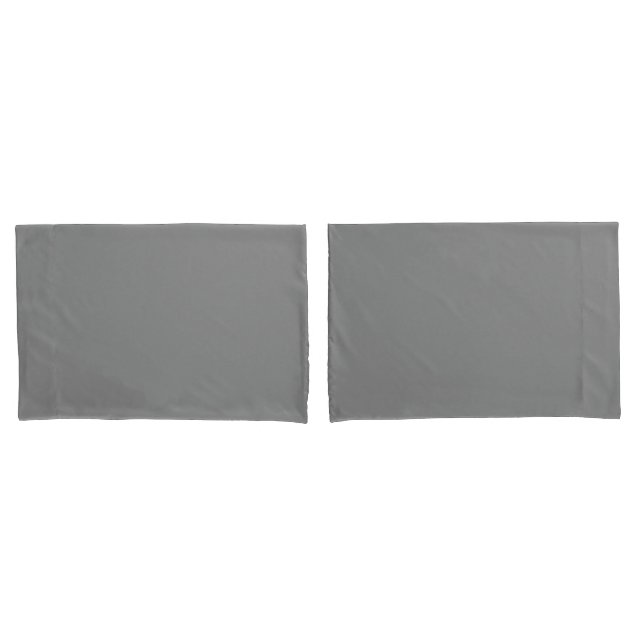 Solid Grey Standard Pillow Case for Modern Bedroom (Front-Set)