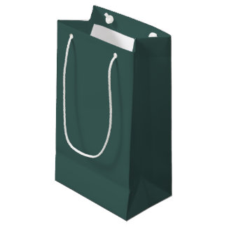 Solid grey turquoise small gift bag