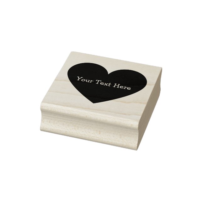 Solid Heart Customisable Rubber Art Stamp (Stamp)