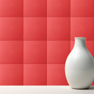 Solid hot coral red tile