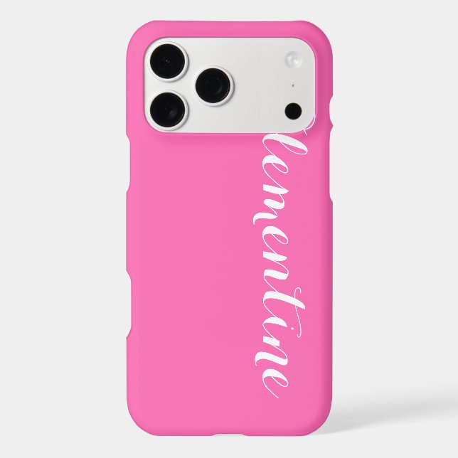 Solid Hot Pink Background, Name Monogram (Back)