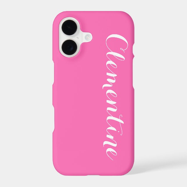 Solid Hot Pink Background, Name Monogram (Back)