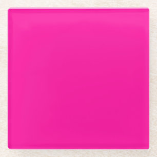 Solid Hot Pink Glass Coaster