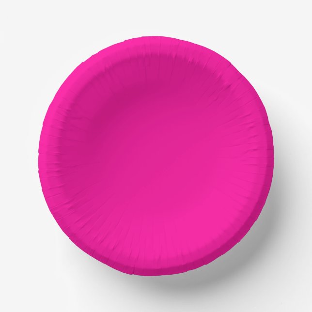 Solid Hot Pink Paper Plate (Front)