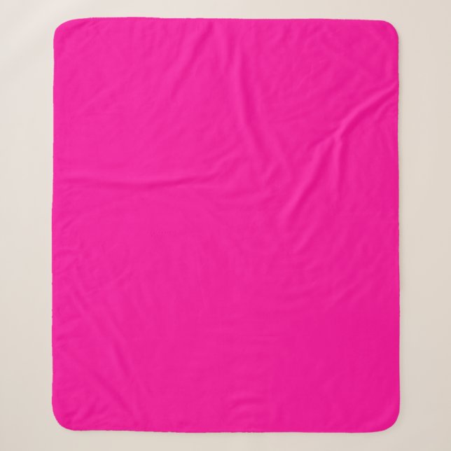 Solid Hot Pink Sherpa Blanket (Front)