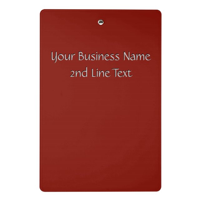 Solid Indian Red Business Name Mini Clipboard (Back)