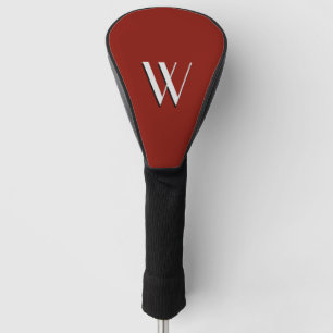 Solid Indian Red Initialled Golf Head Cover