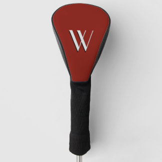 Solid Indian Red Initialled Golf Head Cover