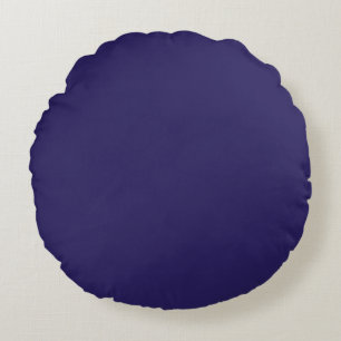 Solid Indigo Blue Elegant Modern Minimalist Simple Round Cushion