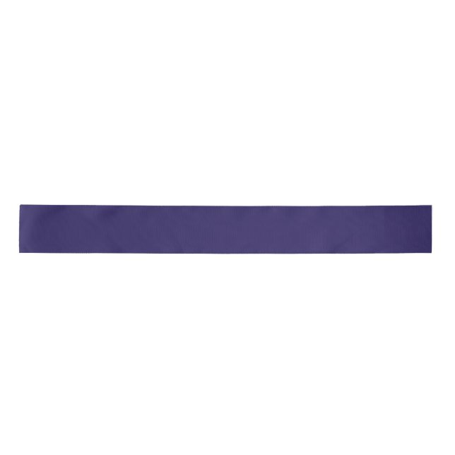 Solid Indigo Blue Elegant Modern Minimalist Simple Satin Ribbon (Front)