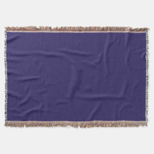 Solid Indigo Blue Elegant Modern Minimalist Simple Throw Blanket (Front)