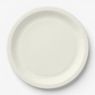 Solid Ivory Color Minimalist Plain Modern Paper Plate
