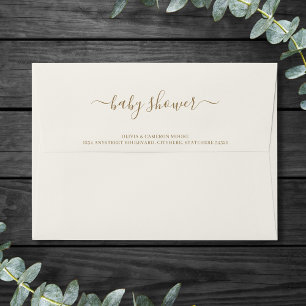 Solid Ivory Cream Baby Shower 5x7 Envelope