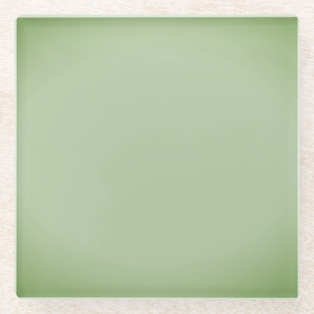 Solid Jade Green Celadon  Glass Coaster (Front)