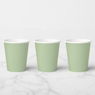 Solid Jade Green Celadon  Paper Cups
