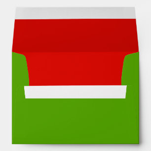 Solid Jolly Green w/Holly Red Liner Customisable Envelope