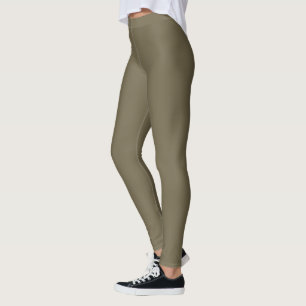 Solid Khaki Decor on Leggings