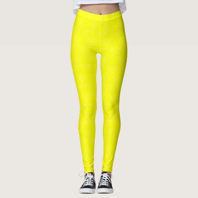 Solid, lemon, yellow leggings (Front)
