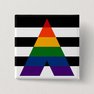 Solid LGBT Ally Pride Flag 15 Cm Square Badge