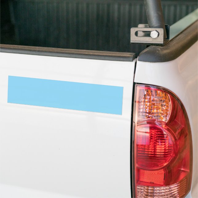 Solid light blue background evenly coloured bumper sticker (On Truck)