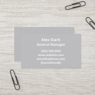 Solid Light Grey Business Cards