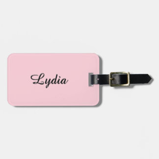 Solid Light Pink Personalised Luggage Tag