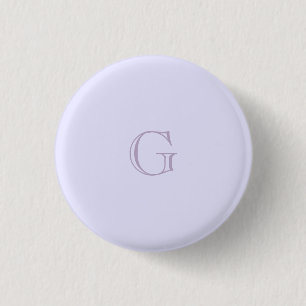 Solid Light Purple Lilac Background Custom Letters 3 Cm Round Badge