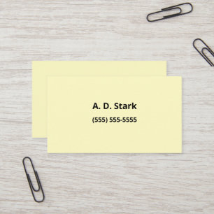 Solid Light Yellow Business Cards