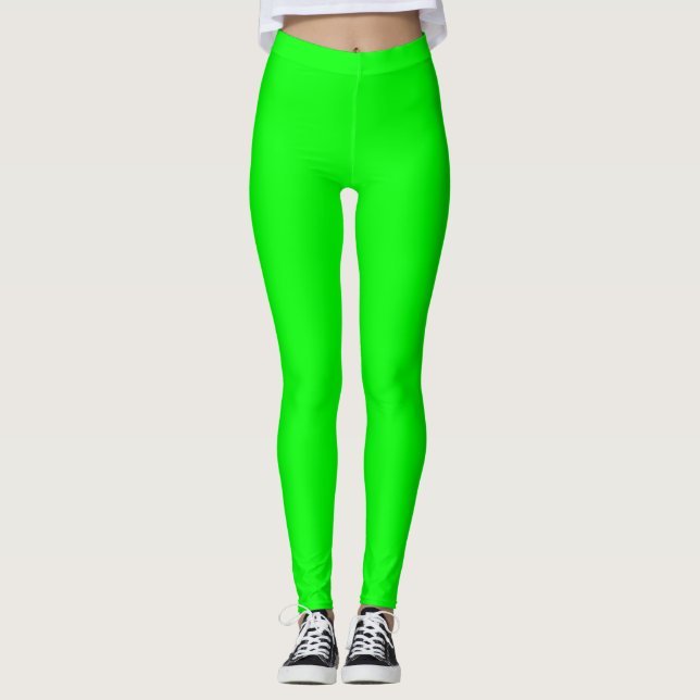 Solid Lime Green Leggings (Front)