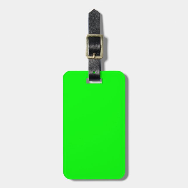 Solid Lime Green Luggage Tag (Front Vertical)