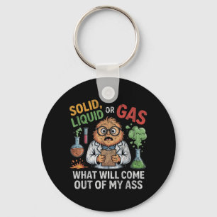 Solid Liquid Or Gas Funny Cat Physics Science Key Ring