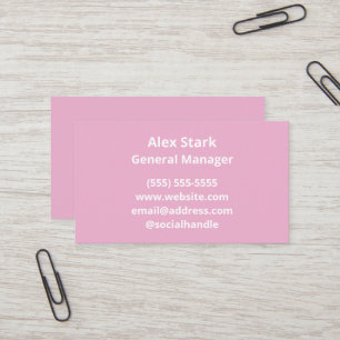 Solid Lotus Pink Business Cards