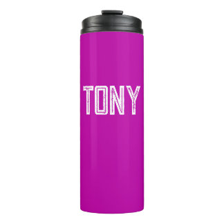 Solid Magenta Custom Name Monogram Thermal Tumbler