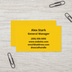 Solid Marigold Yellow Business Cards