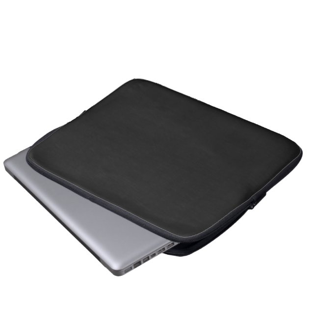 Solid Matte Black 13 inch Neoprene Laptop Sleeve (Front Bottom)