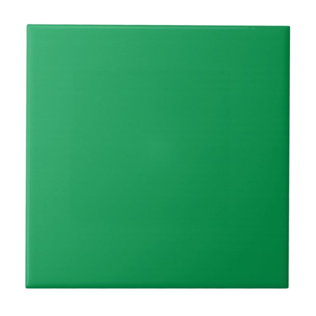 Solid Medium Green Ceramic Tile (Front)