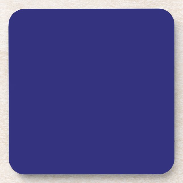 Solid Midnight Blue Colour Minimalist Plain Coaster (Front)