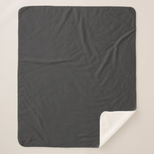 Solid Minimalist Jet Black Plain Elegant Modern  Sherpa Blanket