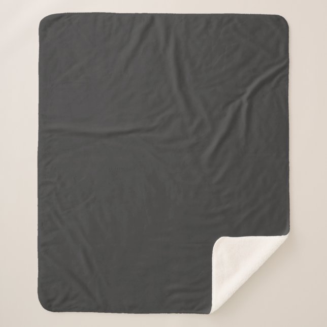 Solid Minimalist Jet Black Plain Elegant Modern  Sherpa Blanket (Front)