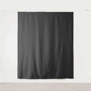 Solid Minimalist Jet Black Plain Elegant Modern Tapestry