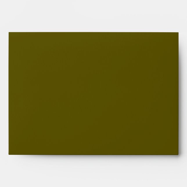 Solid Mossy Forest Green Wedding Envelope (Front)